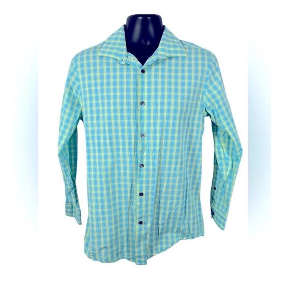 Apt 9 Premier Flex Plaid Slim Fit Button-Down Shirt Medium NWOT - Picture 2 of 15